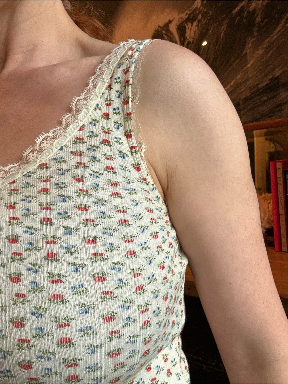 Christy Dawn Cream Tank Top with Small Floral Print - Picture 15 of 15